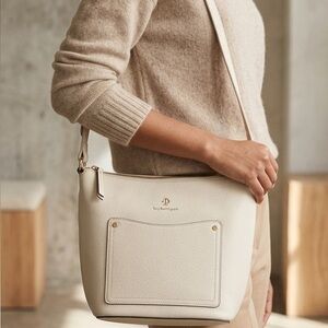NANETTE LEPORE Cream Leather Crossbody Bag